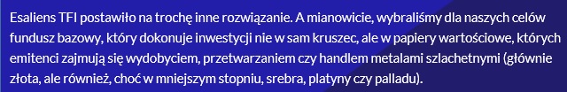 Esaliens Gold pierwszy rok działalności